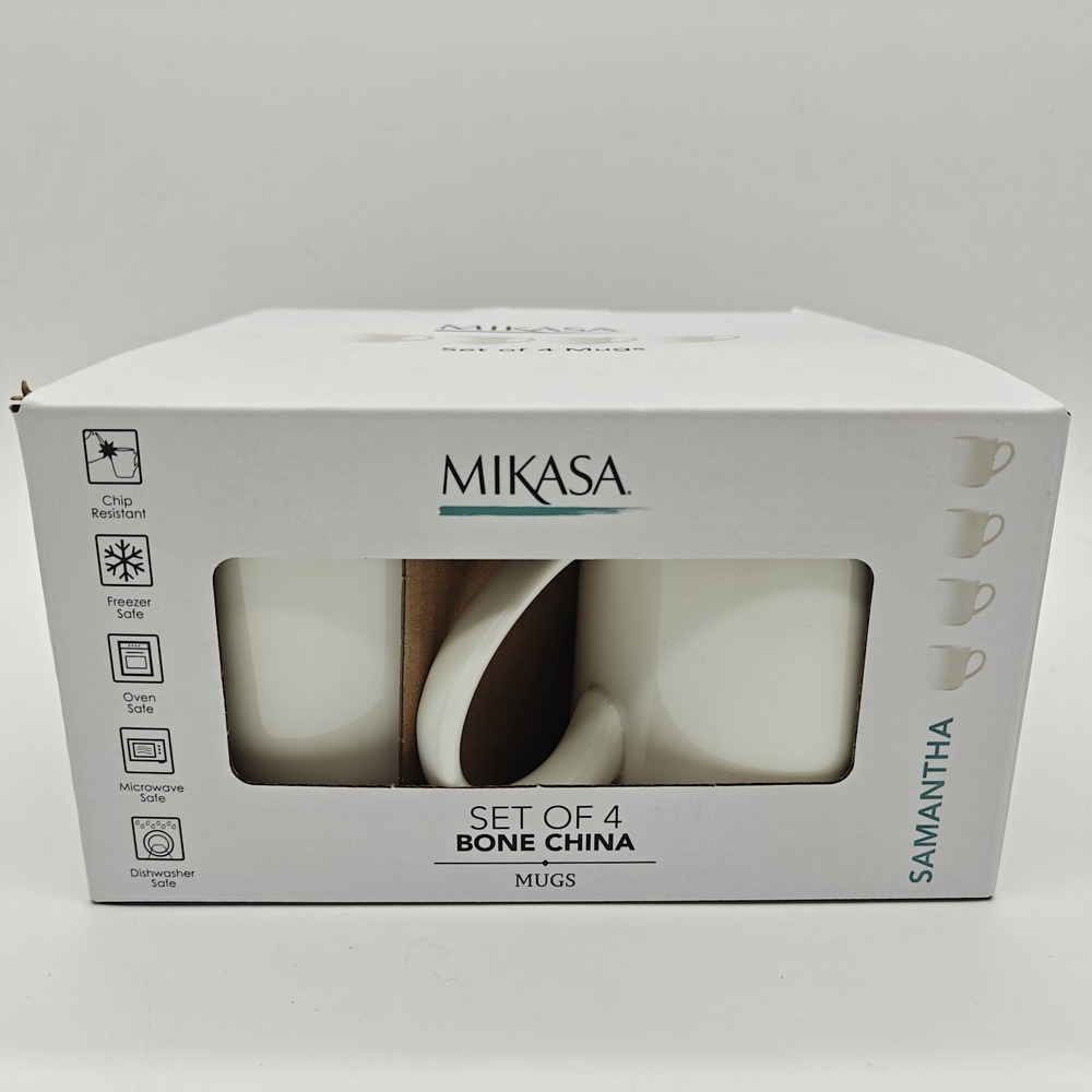 Mikasa Samantha Mugs Set Of 4 Bone China Coffee Tea Mug Set New In Box